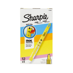 Sharpie® Accent® Liquid Pen-Style Highlighters, Fluorescent Yellow, Box Of 12