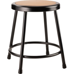 National Public Seating Hardboard Stool, Black/Masonite Wood