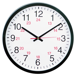 Universal 24 Hour Round Wall Clock 12 58 Black Office Depot