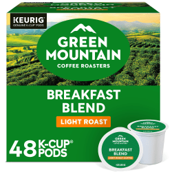Green Mountain Coffee® Single-Serve Coffee K-Cup®, Breakfast Blend, Carton Of 48