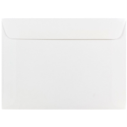JAM Paper® Booklet Envelopes, 5 1/2" x 7 1/2", Gummed Seal, White, Pack Of 25