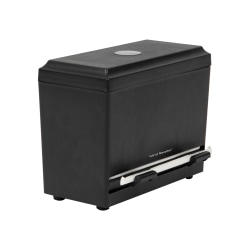 Mind Reader One Touch Straw Dispenser, 7-1/2"H x 4-1/2"W x 9-1/4"L , Black