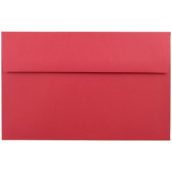 JAM Paper® Booklet Invitation Envelopes, A10, Gummed Seal, 30% Recycled, Red, Pack Of 25