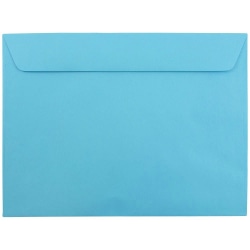 JAM Paper® Booklet Envelopes, 9" x 12", Gummed Seal, 30% Recycled, Blue, Pack Of 25