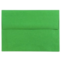 JAM Paper® Booklet Invitation Envelopes, A6, Gummed Seal, 30% Recycled, Green, Pack Of 25