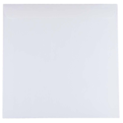 JAM Paper® Square Invitation Envelopes, 9 1/2" x 9 1/2", Gummed Seal, White, Pack Of 25