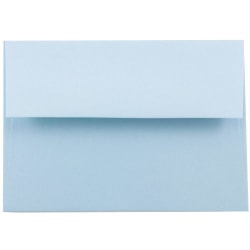 JAM Paper® Booklet Invitation Envelopes, A2, Gummed Seal, Light Baby Blue, Pack Of 25