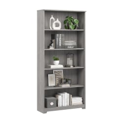 Bush Home Cabot Tall 5 Shelf Bookcase, Modern Gray, Standard Delivery