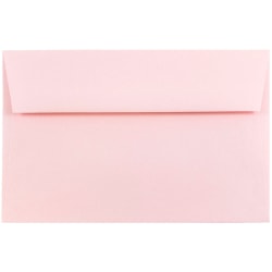 JAM Paper® Booklet Invitation Envelopes, A9, Gummed Seal, Light Baby Pink, Pack Of 25