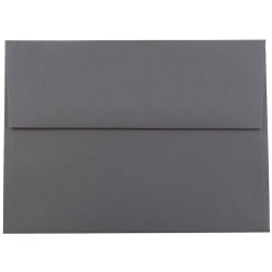 JAM Paper® Booklet Invitation Envelopes, A6, Gummed Seal, Dark Gray, Pack Of 25