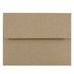 JAM Paper® Booklet Invitation Envelopes, Gummed Seal, A2, 100% Recycled, Light Brown, Pack Of 25