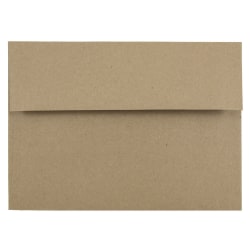 JAM Paper® Booklet Invitation Envelopes, A7, Gummed Seal, 100% Recycled, Brown, Pack Of 25