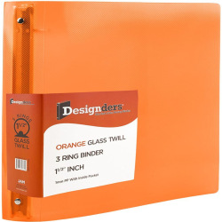JAM PAPER 3 Ring Plastic Binder, 1.5 inch, Orange