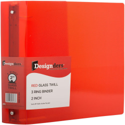 JAM PAPER 3 Ring Plastic Binder, 2 inch, Red, Sold Individually