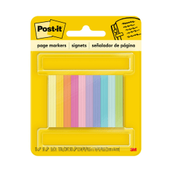 Post-it® Page Markers, 1/2&quot;W, Bright Colors, 67010AB