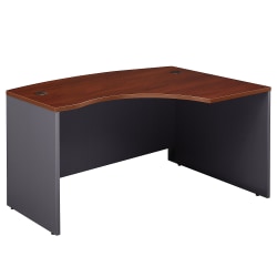 Bush Business Furniture Components L Bow Desk Right Handed, 60&quot;W x 43&quot;D, Hansen Cherry/Graphite Gray, Standard Delivery