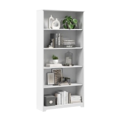 Bush Home Cabot Tall 5 Shelf Bookcase, White, Standard Delivery