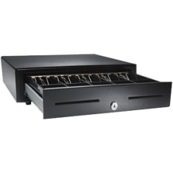 Apg Cash Drawer Vasario Series Cash Drawer 5 Bill 5 Coin 2 Media Slot Solenoid 24v Black Office Depot