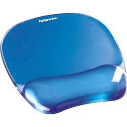 Fellowes® Gel Crystals Mouse Pad With Wrist Rest, 1"H x 7.94"W x 9.25"D, Blue