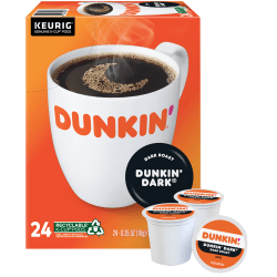 Dunkin Donuts Dark Roast Carton Of 24 Office Depot