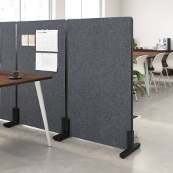 Bush Business Furniture Freestanding Privacy Screen, Polyester, 34&quot;W, Cool Charcoal, Standard Delivery, PSP134CL03