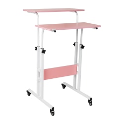 Mind Reader 19.5"W Standing Desk Adjustable Height Laptop Workstation, Pink