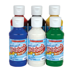 Scholastic Washable Tempera Paints Assortment 4 Oz Primary Colors Pack Of 6 Office Depot