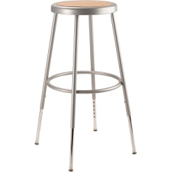National Public Seating Adjustable Hardboard Task Stool, Gray Seat/Gray Frame