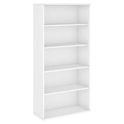 Bush Business Furniture Studio C 73"H 5-Shelf Bookcase, White, Standard Delivery