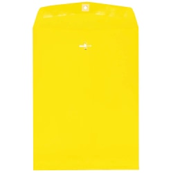 JAM Paper® Open-End 9&quot; x 12&quot; Catalog Envelopes, Clasp Closure, Yellow, Pack Of 100 Envelopes
