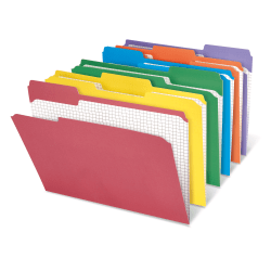 Office Depot Brand Reinforced Tab Color File Folders With Interior Grid 13 Cut Letter Size Assorted Colors Box Of 100 Office Depot