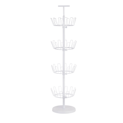 Photo 1 of Honey-Can-Do 4-Tier Revolving Shoe Tree, 49 1/4"H x 11 1/2"W x 11 1/2"D, White