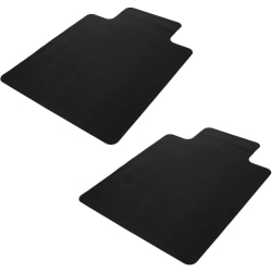 Mind Reader Office Chair Mat for Hardwood Floors PVC Under Desk Floor Protector, 0.125” H x 35-1/2" W x 47-1/2” D, Black, Set Of 2 Mats