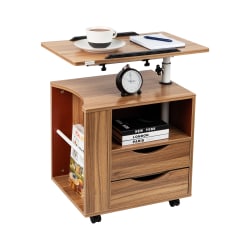 Photo 1 of Mind Reader 24"W Adjustable Bedside Workstation, Brown