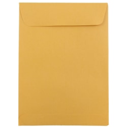 JAM Paper® Open-End  5-1/2 x 7-1/2 Manila Catalog Envelopes, Gummed Seal, Brown Kraft, Pack Of 100 Envelopes