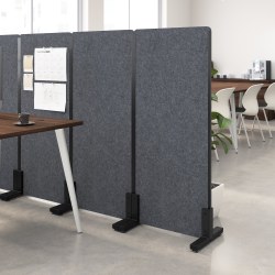 Bush Business Furniture Freestanding Privacy Screen, Polyester, 24&quot;W, Cool Charcoal, Standard Delivery