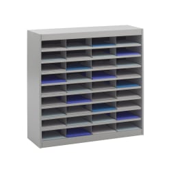 Photo 1 of Safco® E-Z Stor® Steel Literature Organizer, 36 Compartments, 36-1/2"H, Gray