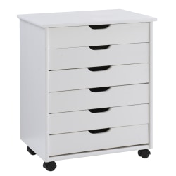 Casimer 6 Drawer Wide Cart White Office Depot