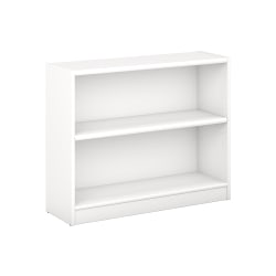 Bush Business Furniture Universal 30&quot;H 2-Shelf Bookcase, Pure White, Standard Delivery