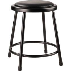 National Public Seating 6400 Series: Vinyl Task Stool 18&quot;H, Black Seat/Black Frame
