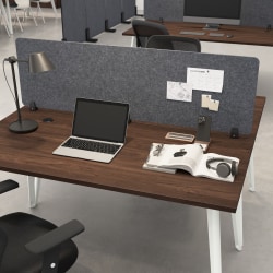 Bush Business Furniture Desktop Privacy Screen, Polyester, 58&quot;W, Cool Charcoal, Standard Delivery