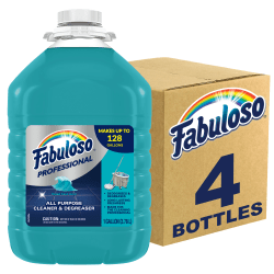 Fabuloso Professional Ocean Multi-use Cleaner - Concentrate - 128 fl oz (4 quart) - Ocean Cool, Pleasant Scent - 4 / Carton - Blue
