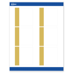 Avery® Print-To-The-Edge Labels With Sure Feed® Technology, S00-DJQ-PRWMP10, Square, 3&quot; x 3&quot;, Matte White, Preprinted Dipped Gold Edge Design, Pack Of 60