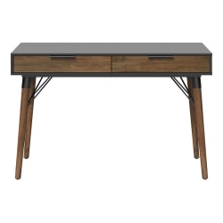 Elle D Cor Dani 47 W Writing Desk Old World Rustic Pinedusk Gray Office Depot