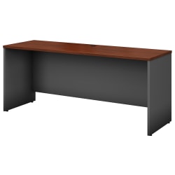 Bush Business Furniture Components Credenza Desk 72&quot;W x 24&quot;D, Hansen Cherry/Graphite Gray, Standard Delivery