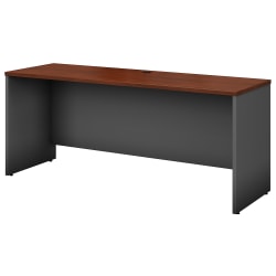 Bush Business Furniture Series C Components Credenza Desk 72"W x 24"D, Hansen Cherry/Graphite Gray, Standard Delivery