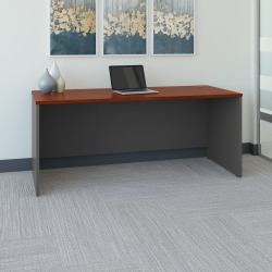 Bush Business Furniture Series C Components 72"W Computer Desk, Hansen Cherry/Graphite Gray, Standard Delivery