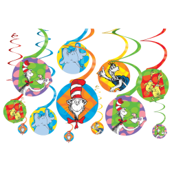 Amscan Dr Seuss Swirl Decorations 36 Pk Office Depot
