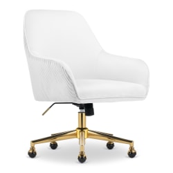 Serta® Chloe Ergonomic Fabric Mid-Back Home Office Chair, Off-White
