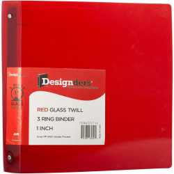 JAM PAPER 3 Ring Plastic Binder, 1 inch, Red